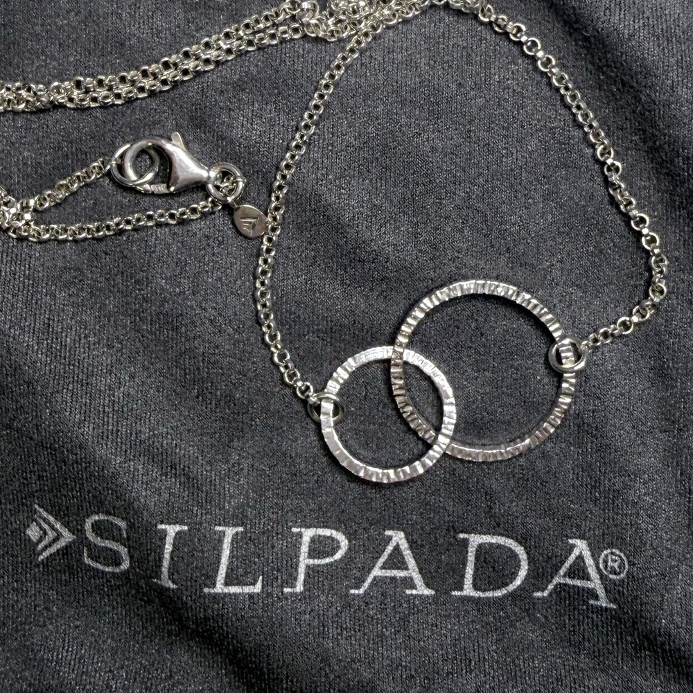 Silpada Silver “Sweet Circles” Necklace Rolo style chain NWOT